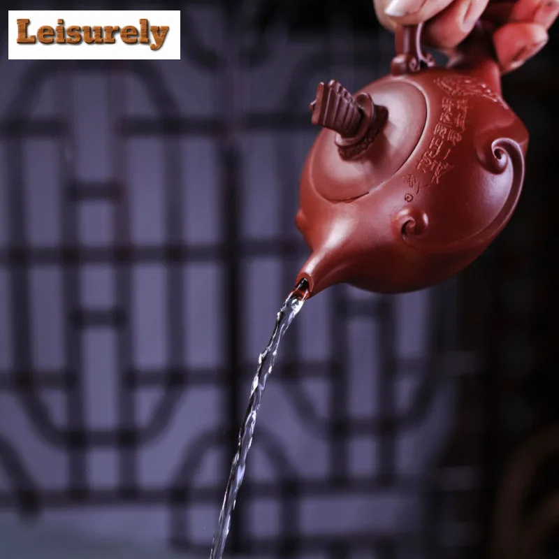 210ml Vintage Yixing Purple Clay Teapots Handmade Sailing Pot Raw Ore Dahongpao Mud Kettle With Infuser Zisha Tea Set Supplies