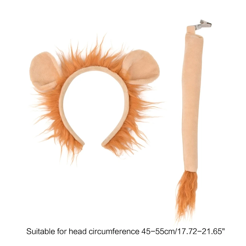 

Adults Kids Plush Cartoon Animal Ear Headband Tail Lion Costume Birthday Party Christmas Halloween Cosplay Costumes