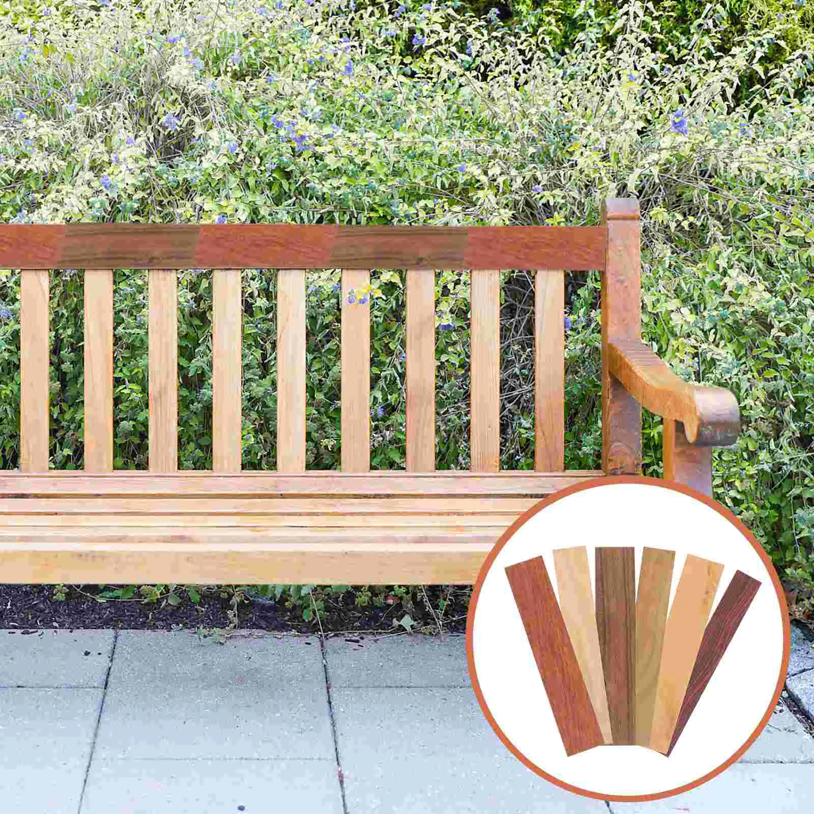 

6 pcs Replacement Wood Panels Wood Planks Textured Wooden Boards for DIY Garden Bench
