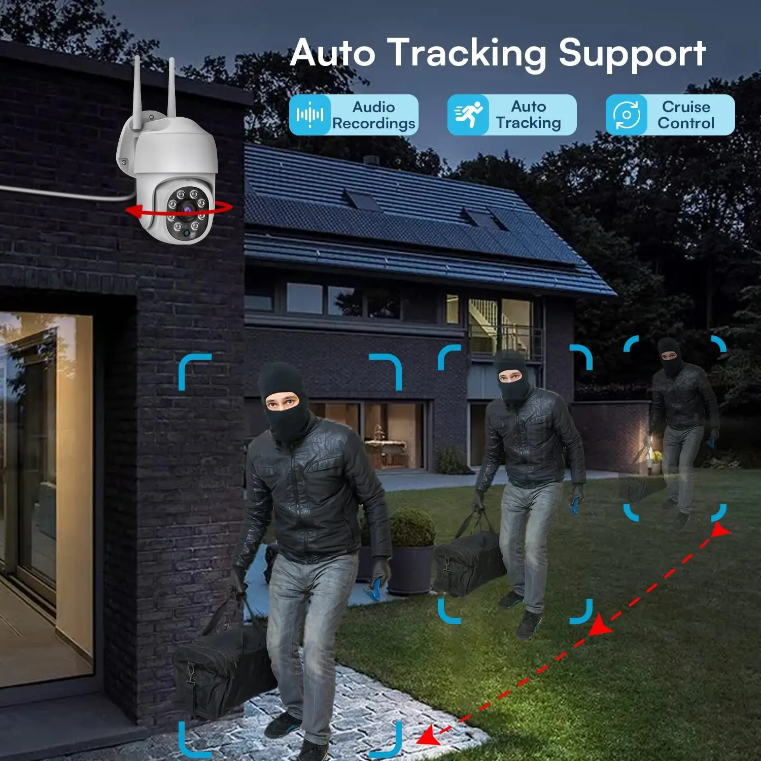 Outdoor Waterproof WiFi Camera 2K Home Security IP Camera IR Night Vision Audio Surveillance Camera Human Motion Alarm 4