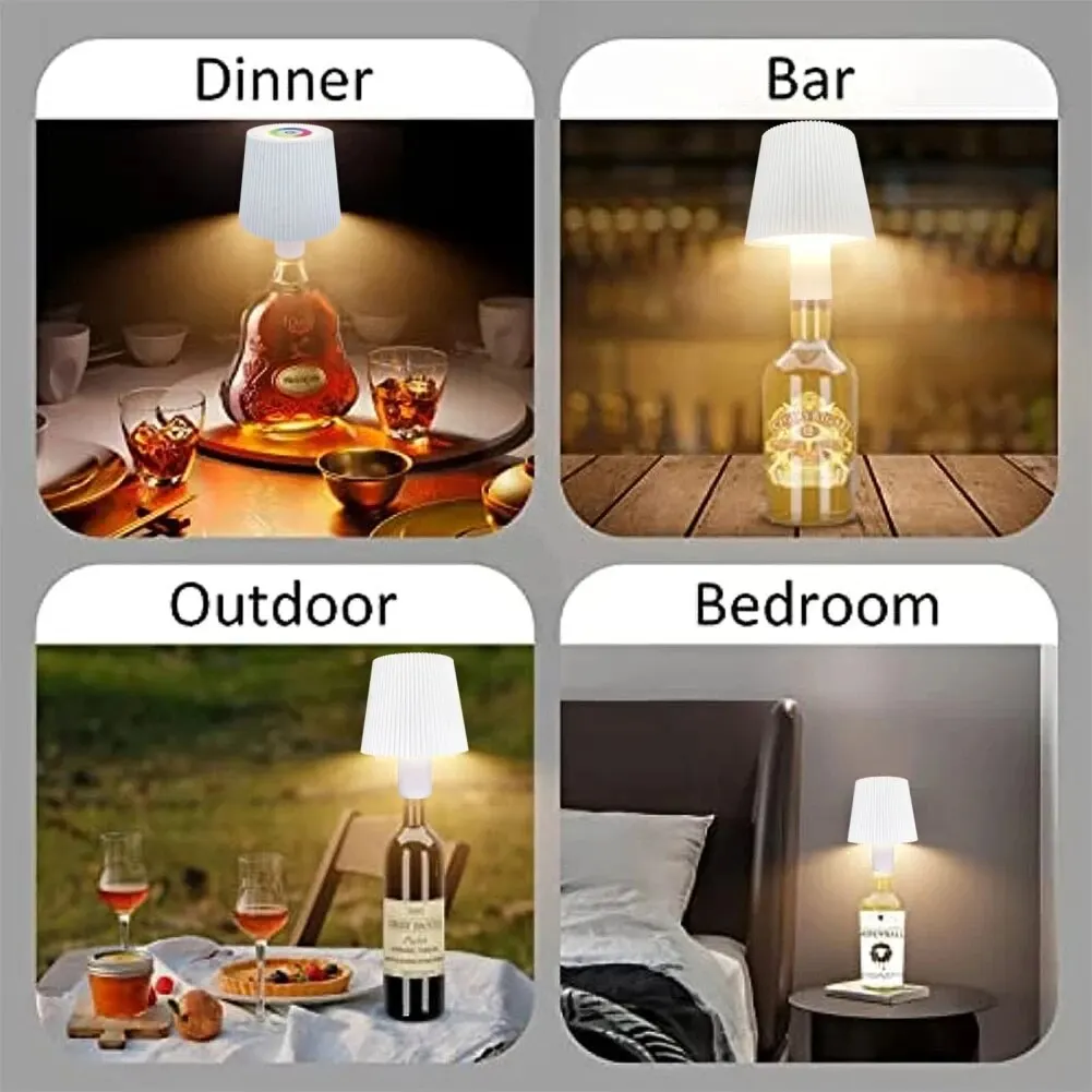 AmmToo Wine Bottle Lamp Head Table Lamp Removable Portable Charging Touch Switch Night Light Decoration for Bar Cafe Atmosphere 5