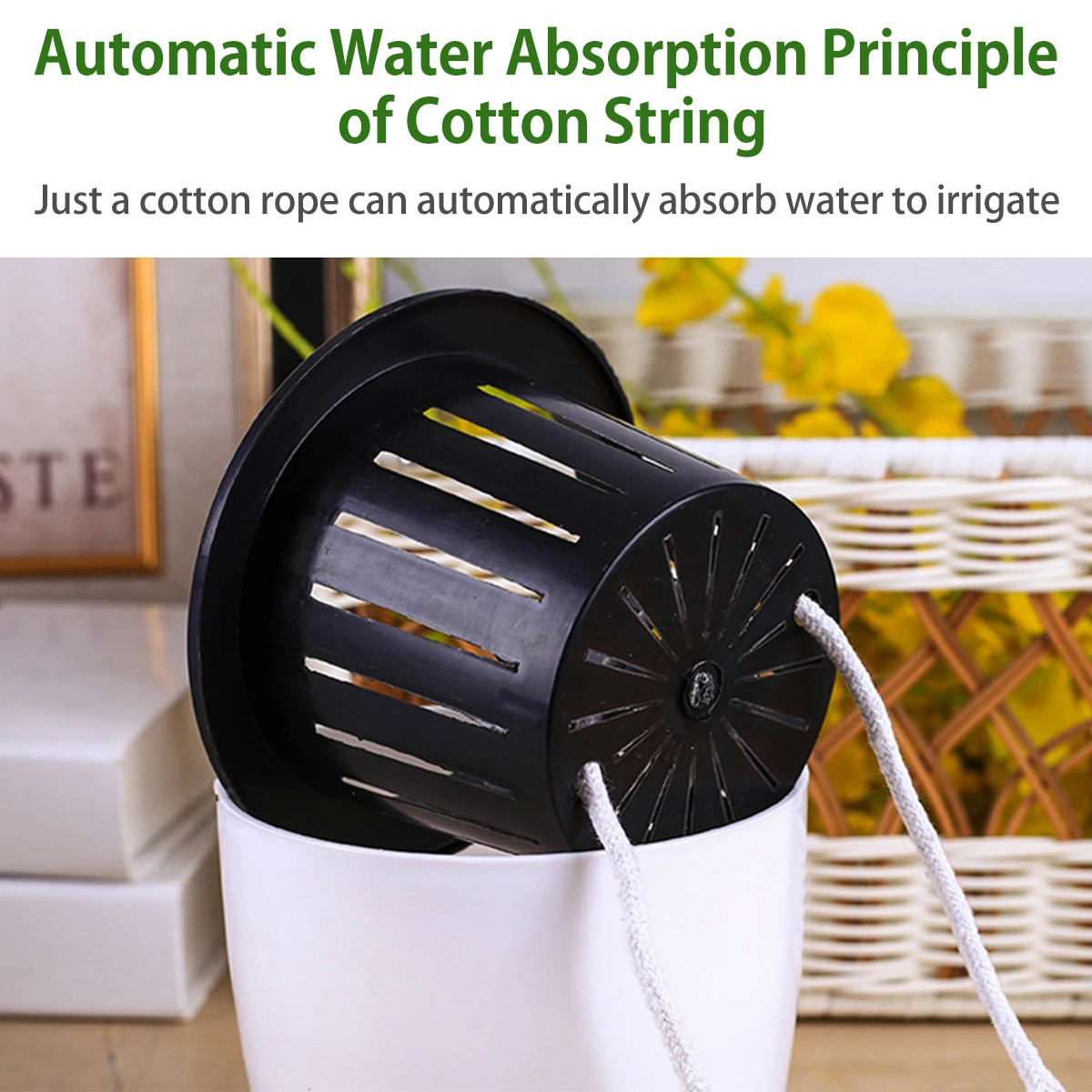 Confezione da 6 vasi da fiori idroponici fioriera autoirrigante in plastica vaso da fiori per ufficio piante da giardino cesto vasi da vivaio decorazione per la casa