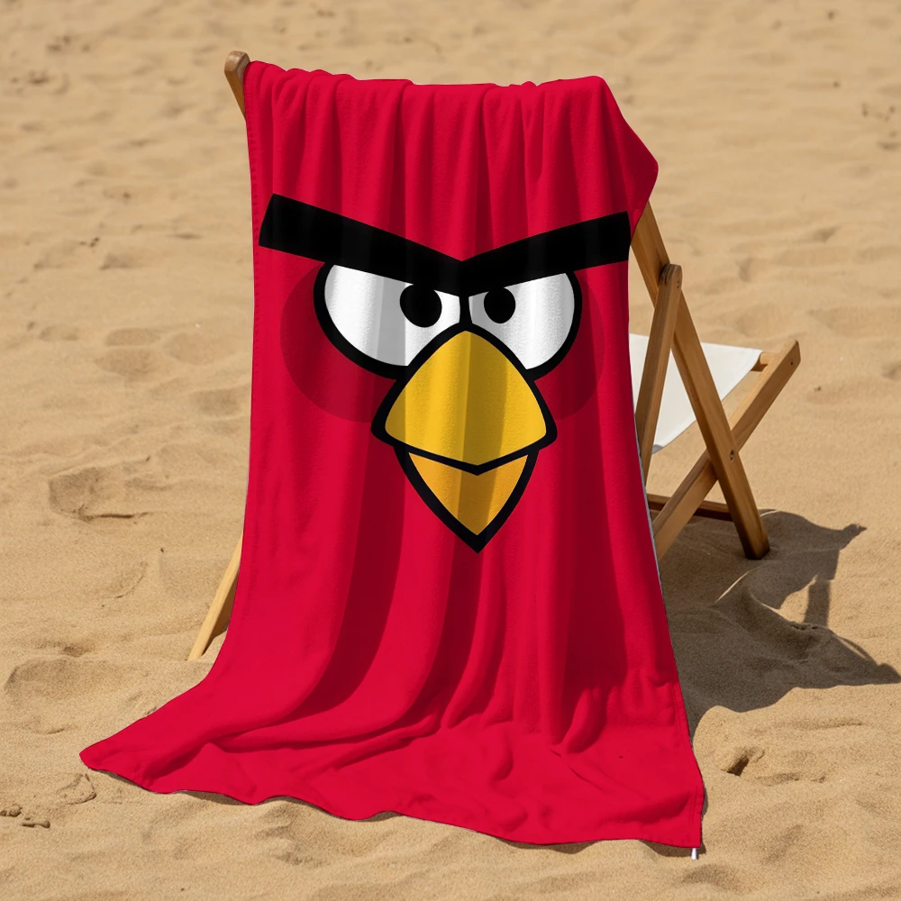 Angry Bird 마이크로 화이버 비치 타월 빠른 건조 모래 없는 대형 부드러운 흡수성 목욕 타월 수영장 여행 체육관용