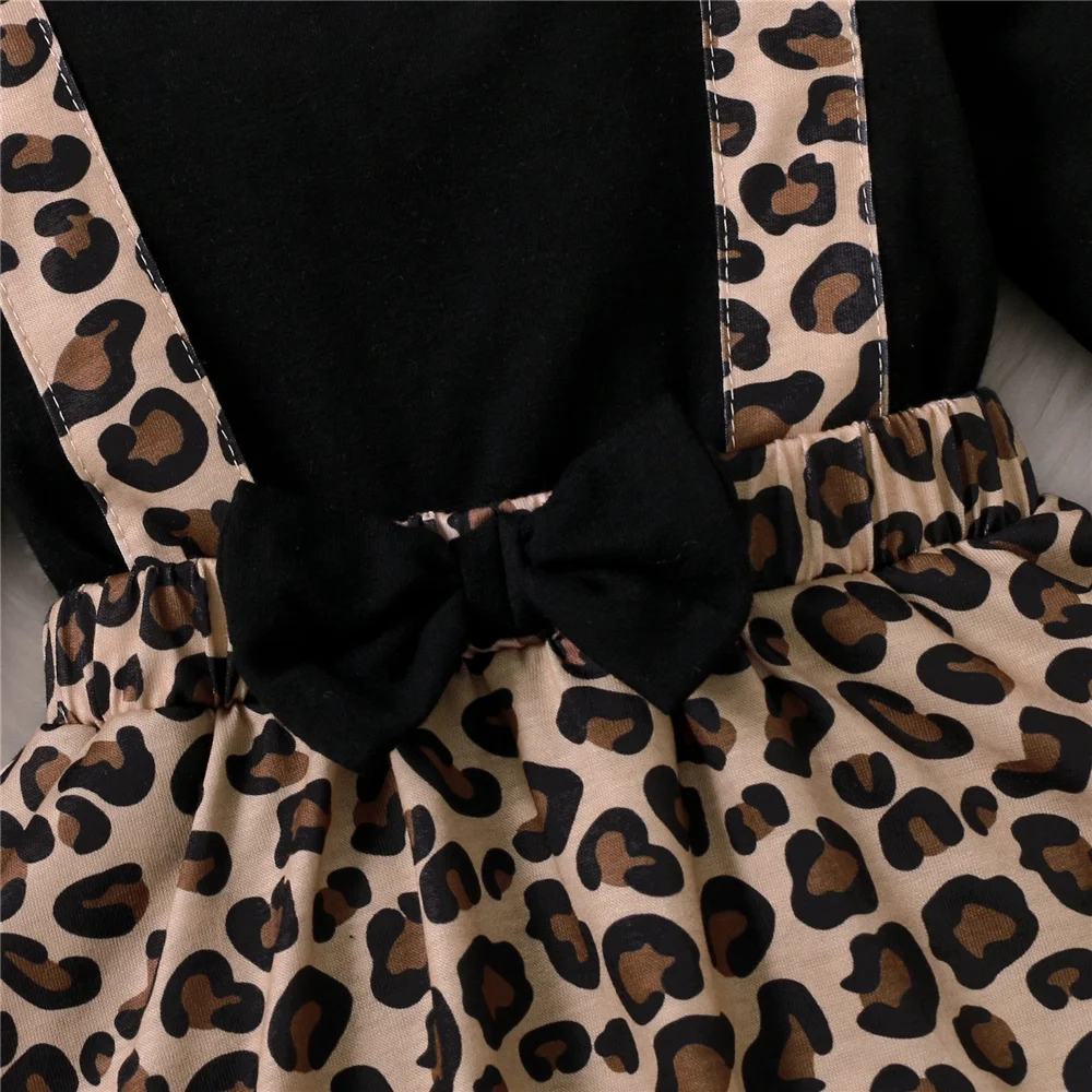 Leopard Romper Dress with Bow 3