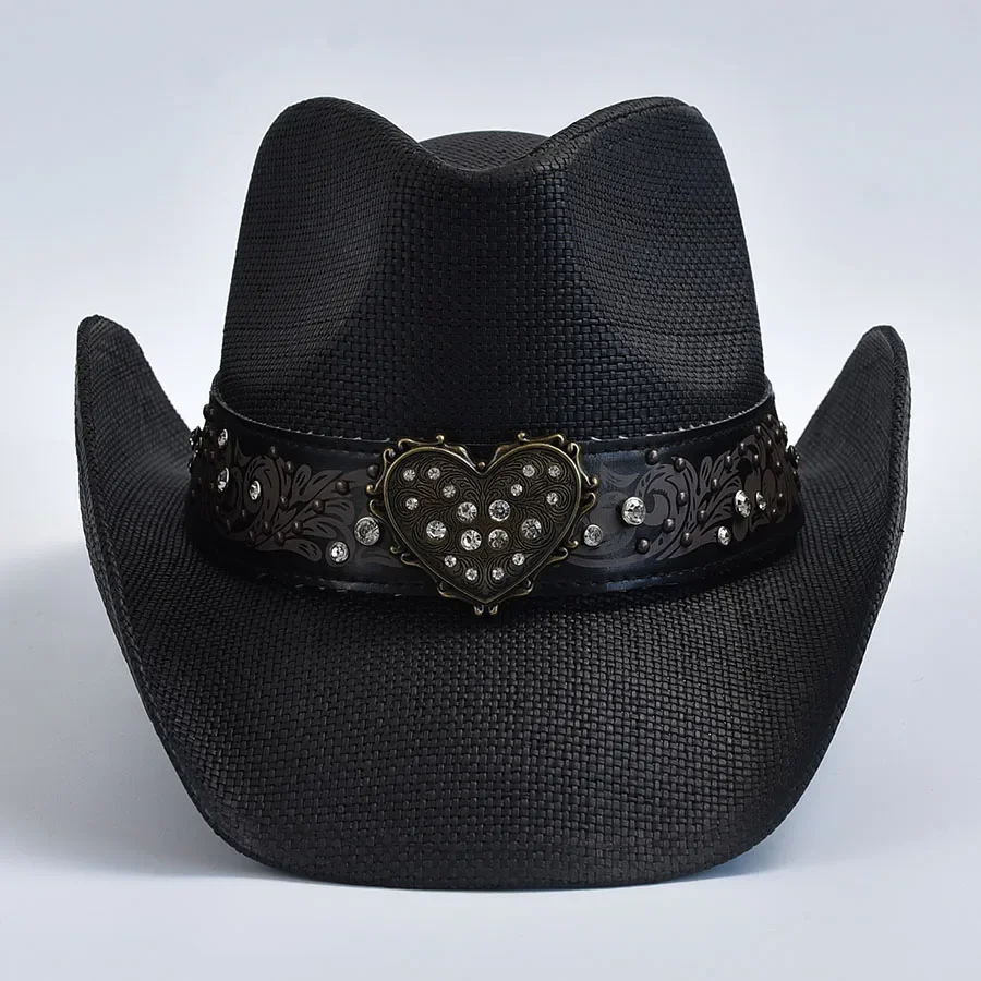 Vintage Straw Cowboy Hat for Men's Women's Summer Beach Sun Hat Gentleman Lady Cowgirl Jazz Sombrero Hombre