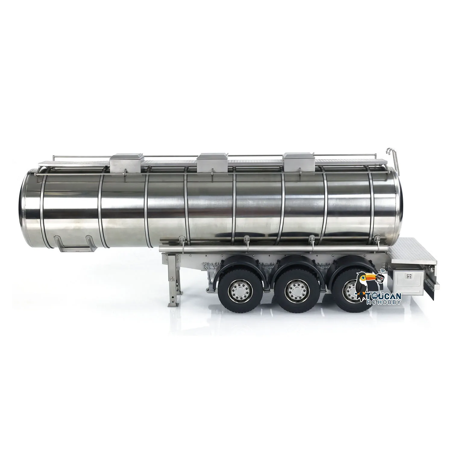 6*6 RC Metal Semi-trailer Fuel Tank Unpainted for 1/14 Scale Remote Control Tractor Truck Transport Trailer Vehicles DIY Model 3