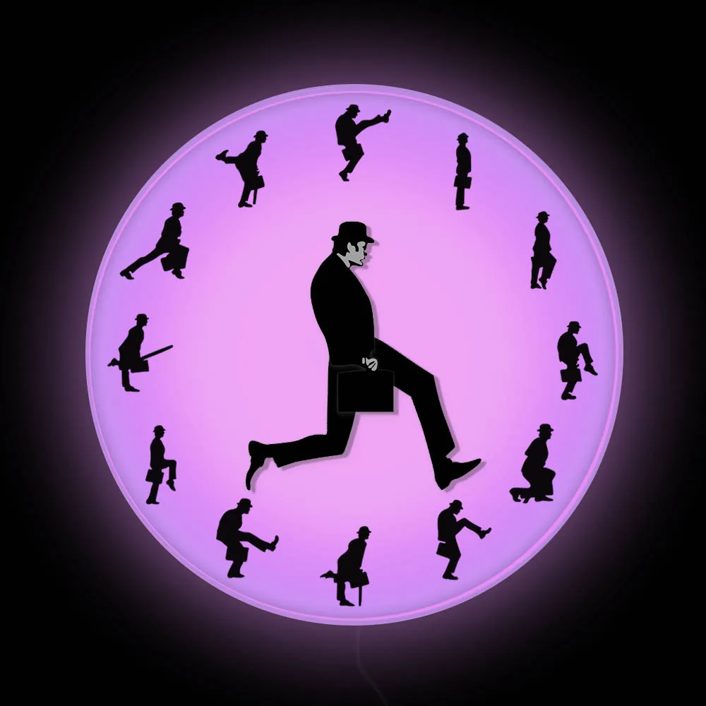 Silly Walks Comedian Funny Walking Novelty Wall Clock Watch Ministry of Comedy TV Series Home Decor Silent Clock For Bedroom 4