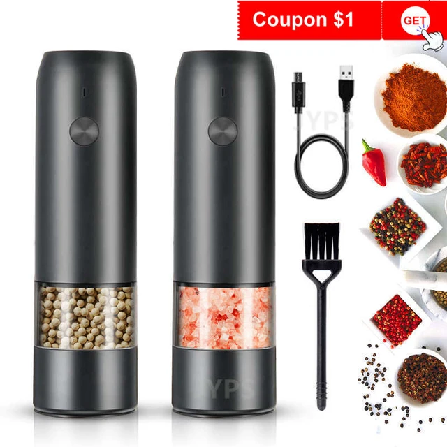 Promo Rechargeable Electric Salt and Pepper Grinder Set Pepper