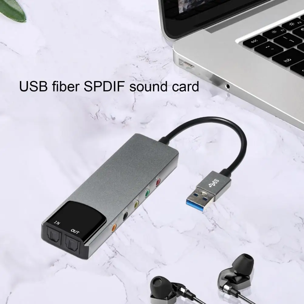 컴퓨터용 외부 다기능 지지대 Ac-3, 고품질 USB 광섬유, Spdif 사운드 카드