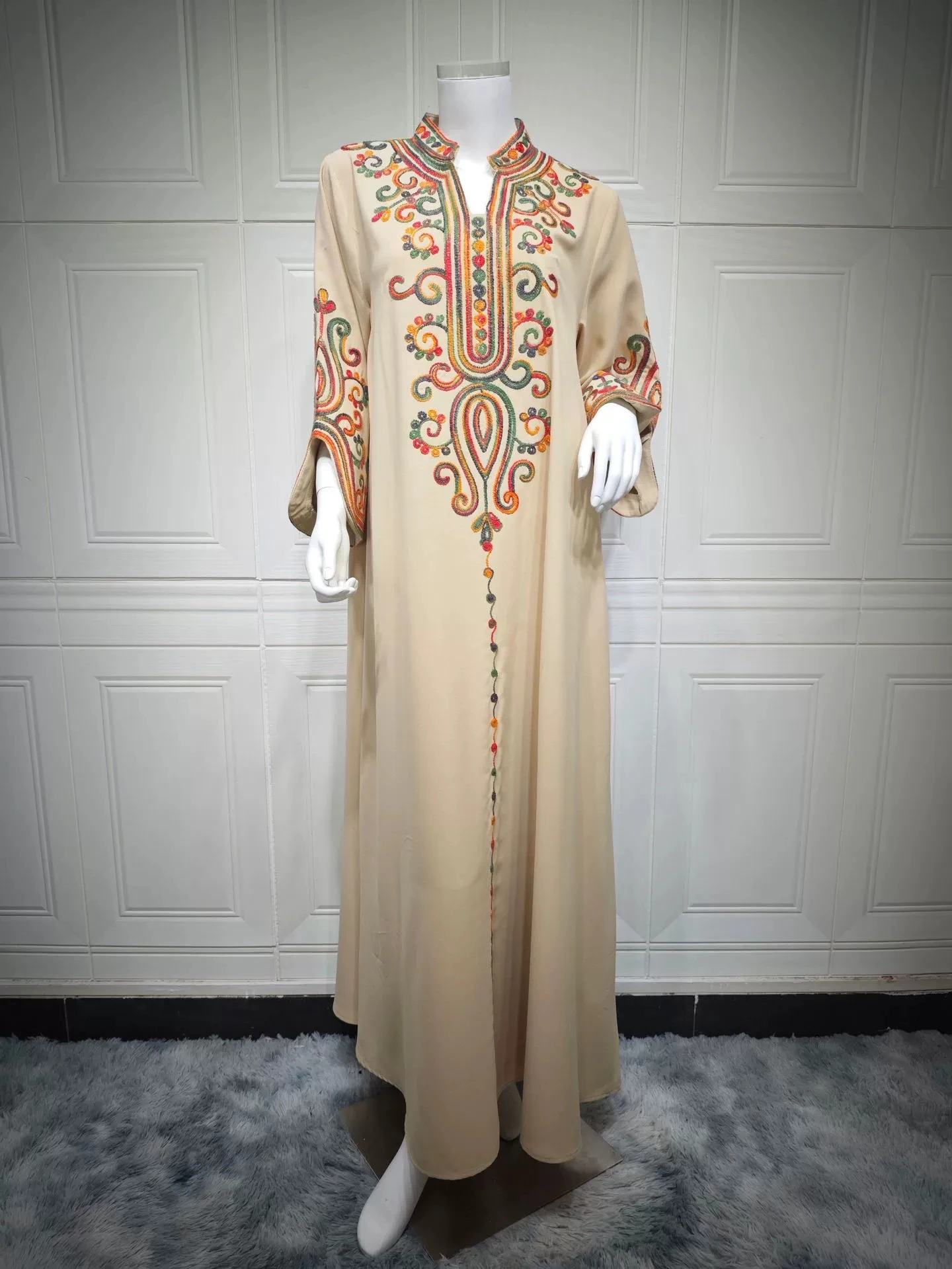 الخريف والشتاء أزياء إسلامية فاخرة ملابس نسائية مطرزة الشرق الأوسط أفريقيا رداء إسلامي فستان المملكة العربية السعودية