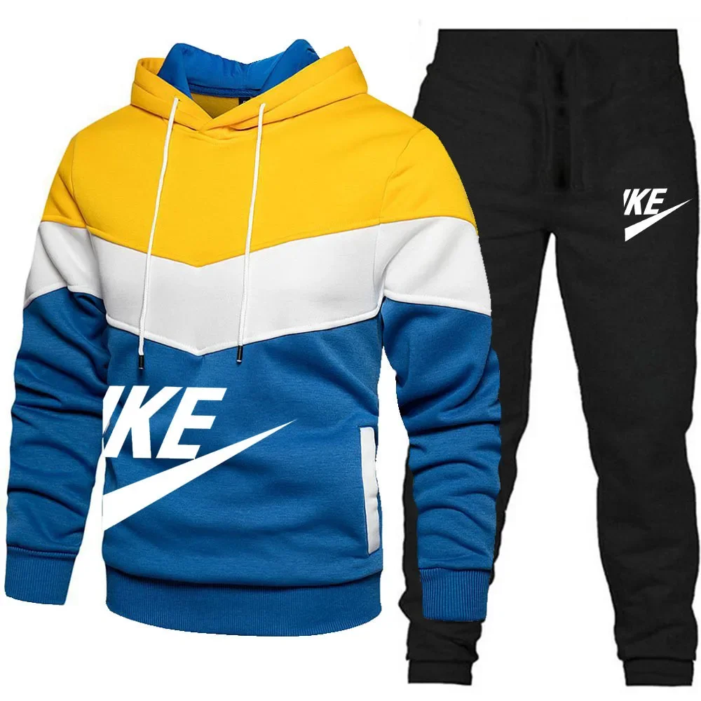 Men's Sets Hoodies+Pants Autumn Winter Hooded Sweatshirt Sweatpants Fashion Slim Fit Men Set Hoodie Pant Hip Hop Pullover Hoody