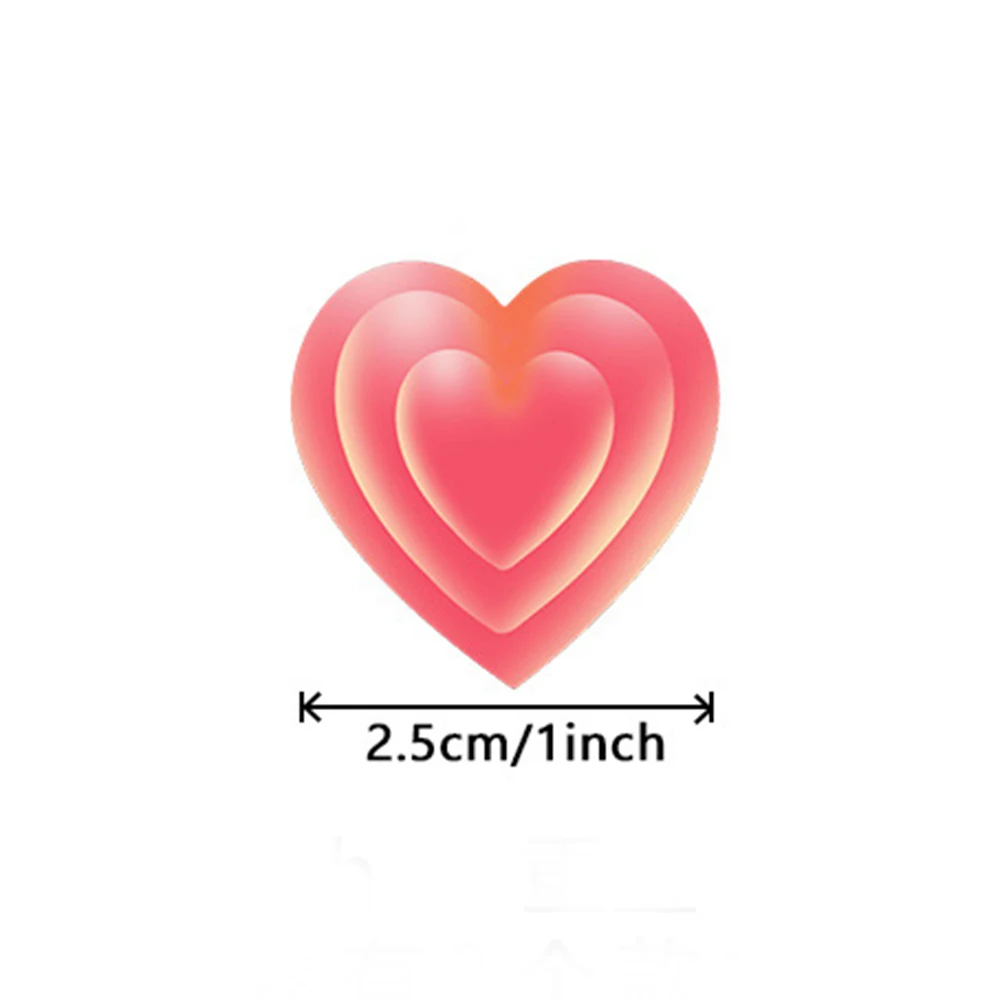 50-500 Labels Love Rainbow Sticker Heart Shape Scrapbooking Gift Packaging Party Wedding Valentine's Day Stationery Sticker