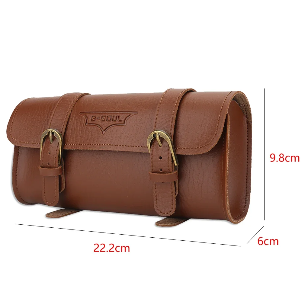 Vintage-Style PU Leather Bicycle Tail Bag - Retro Saddle Pouch & Rear Pannier