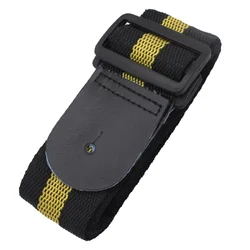 Vibrant Nylon Leather Guitar Shoulder Strap for Acoustic, Electric & Bass Guitars (Yellow)