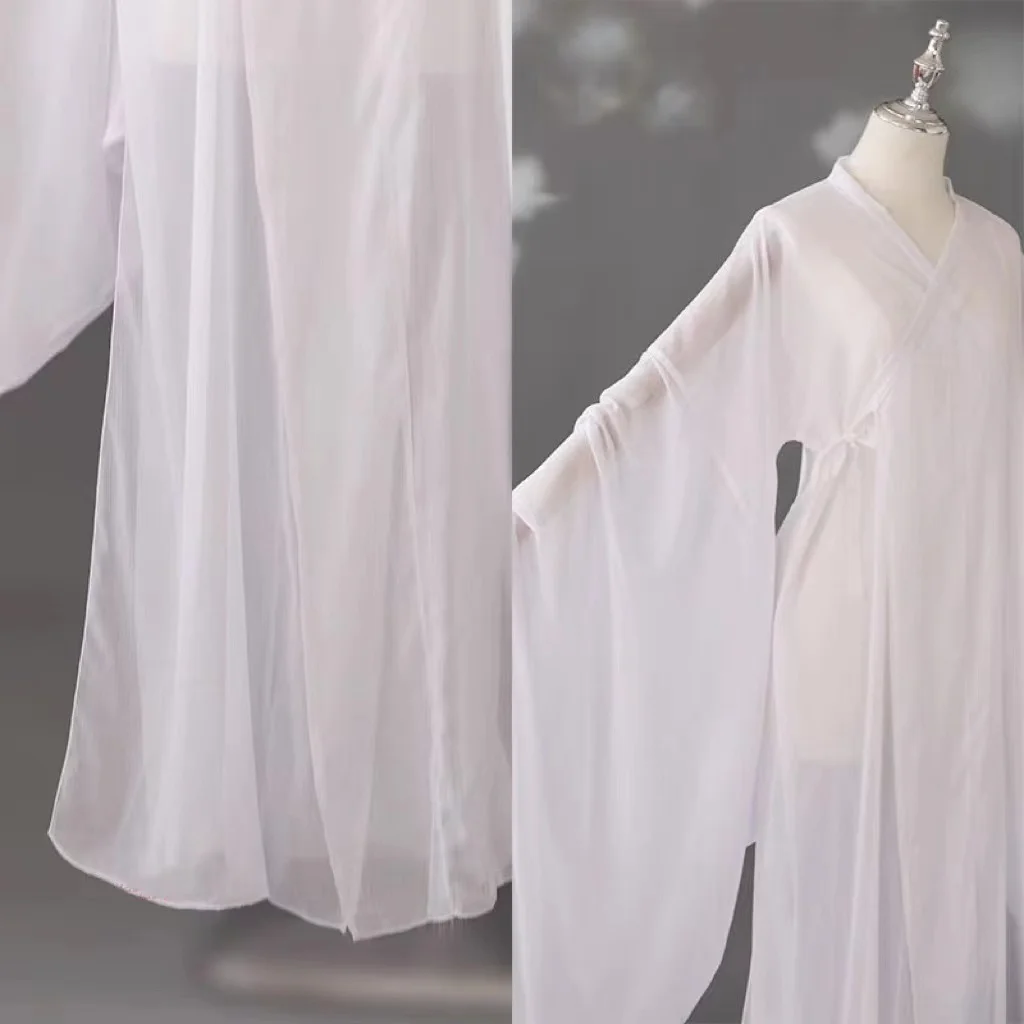 Ancient Chinese White Men Women Innerwear Comfortable Chiffon Undershirt Traditional Couples Pajamas Costume Hanfu Base Clothing hanfu jacket