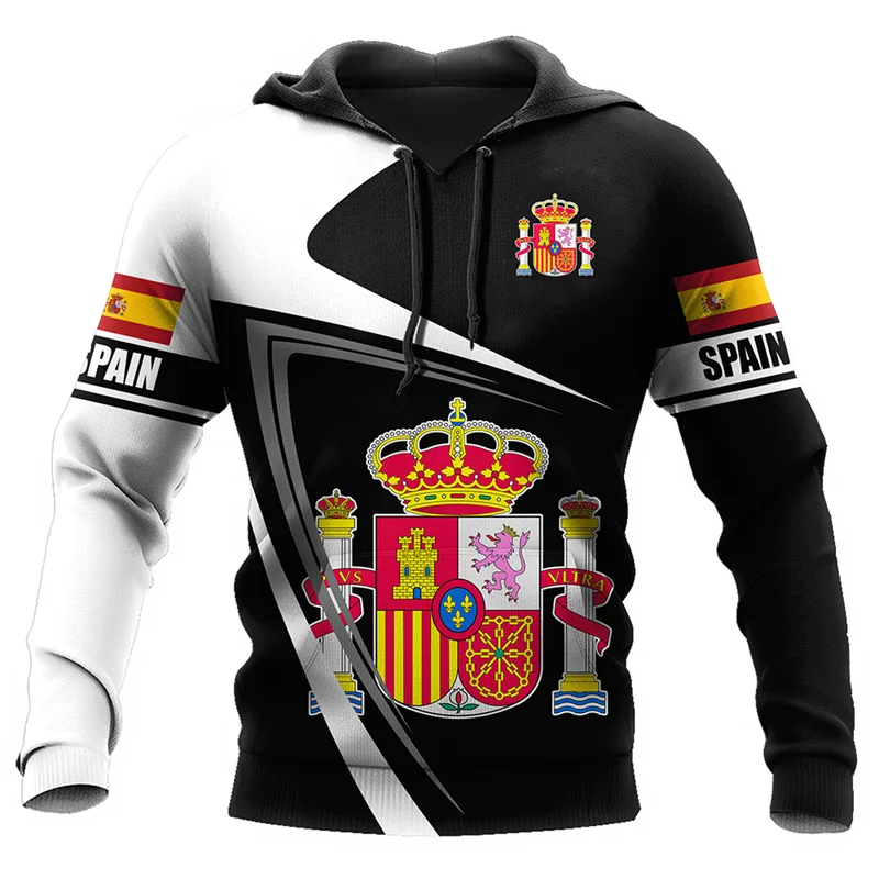 thumbnail image 1 of Sudadera con capucha con estampado de bandera de España, México y Brasil en 3D para hombre, sudadera con emblema nacional de Perú, chándal informal de talla grande para hombre, 1 of 4