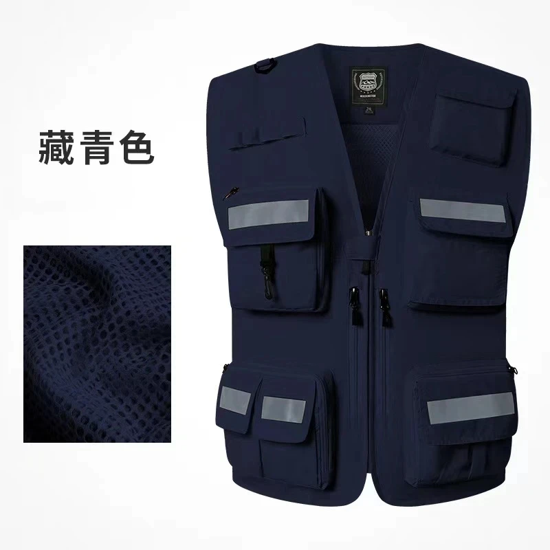 Reflective Safety Vest Bright Color Multi-pocket Traffic Vest Railway Coal Miners Uniform Breathable Reflective Vest