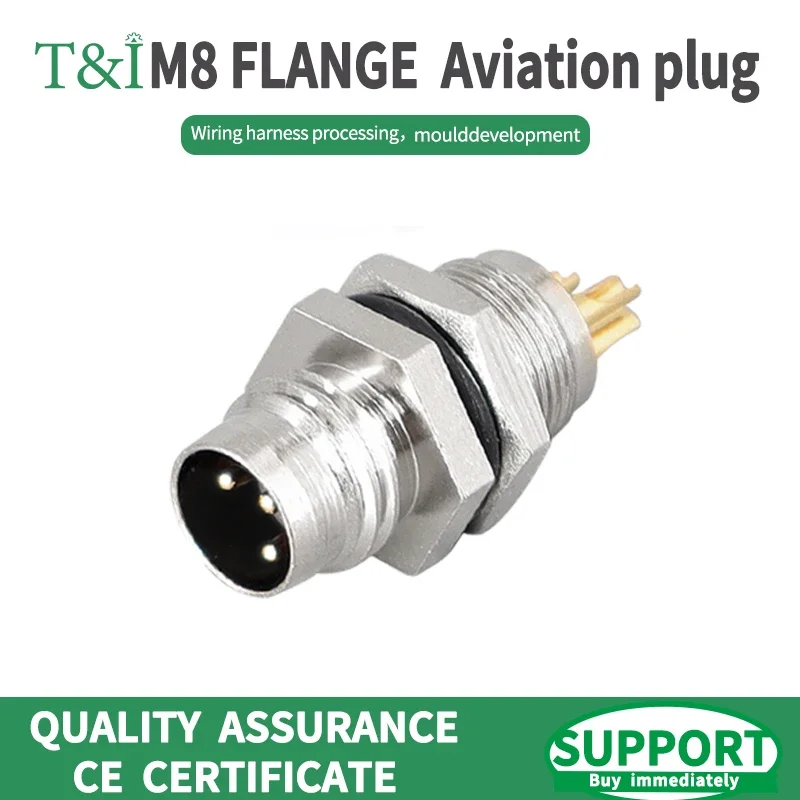

M8 waterproof connector - 3P4P male female M8 waterproof aviation plug socket sensor cable connector