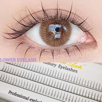 V-Shaped Lower Eyelash Extensions 120 Clusters 5/6/7mm Individual Lashes Natural Bottom Under Eyelash Easy Grafting Makeup Tools 1