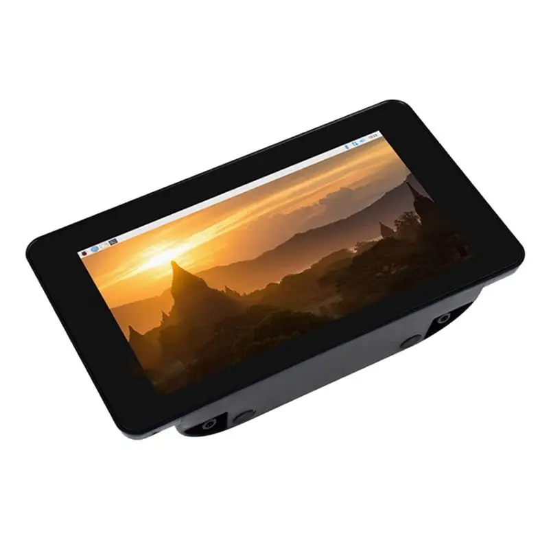 Hot-For Raspberry Pi 4B 7인치 ABS 블랙 쉘 케이스 공식 오리지널 7인치 800X480 디스플레이 터치 스크린용