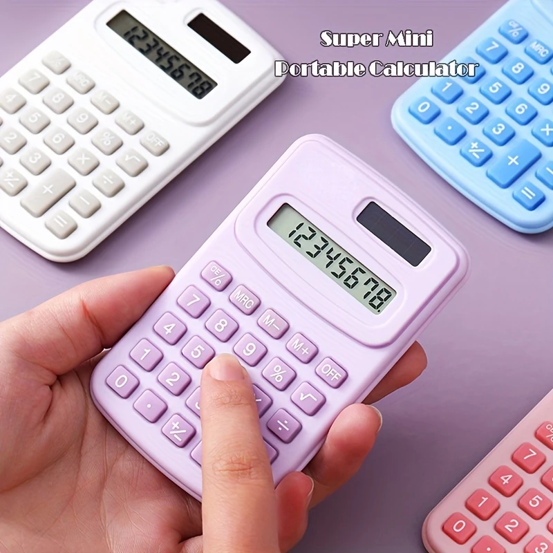 SmallSolarCalculatorPortableCalculatorCute8DigitsLCDElectronic