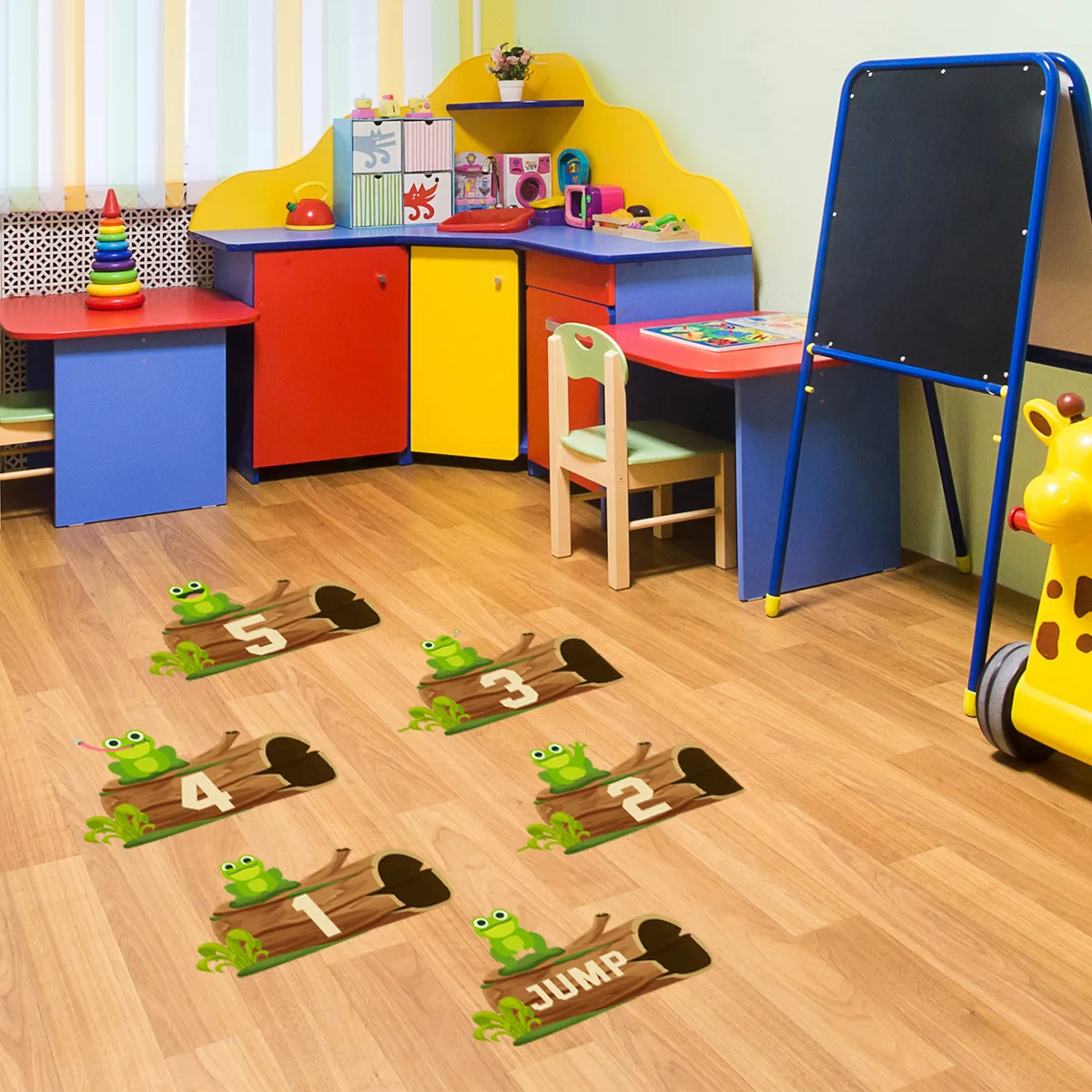 2pcs Preschool Education Game Floor Sticker Children's Room Kindergarten Room Floor  Sticker Wallpapers Home Decor Bm2008 yy slide children indoor home kindergarten outdoor small baby slide