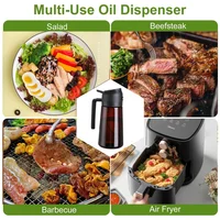 2-in-1 Glass Oil Dispenser & Sprayer 16oz Leakproof Olive Oil Bottle for Cooking Air Fryer BBQ Baking Salad 6