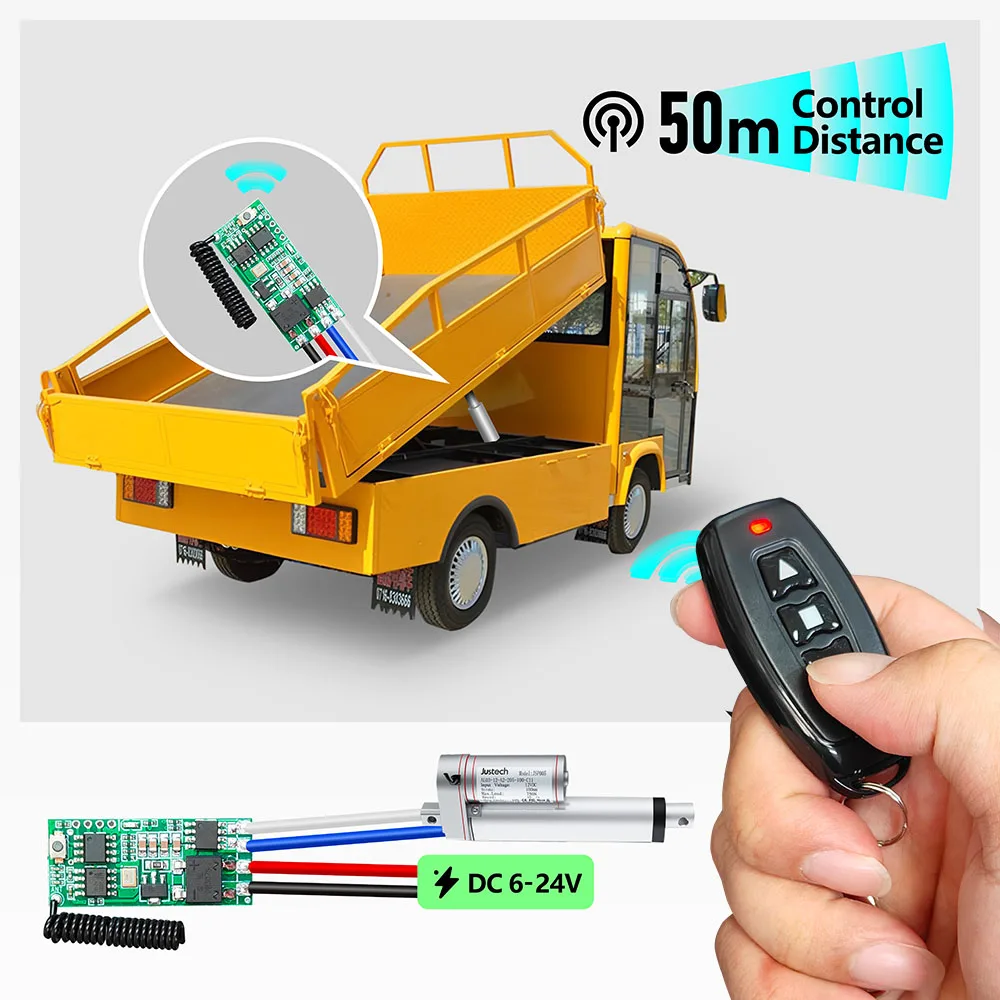 무선 차고 문 제어 DC 12V 24V 모터 제어 릴레이 모듈 정방향 및 역방향 DIY 용 433MHZ RF 원격 제어