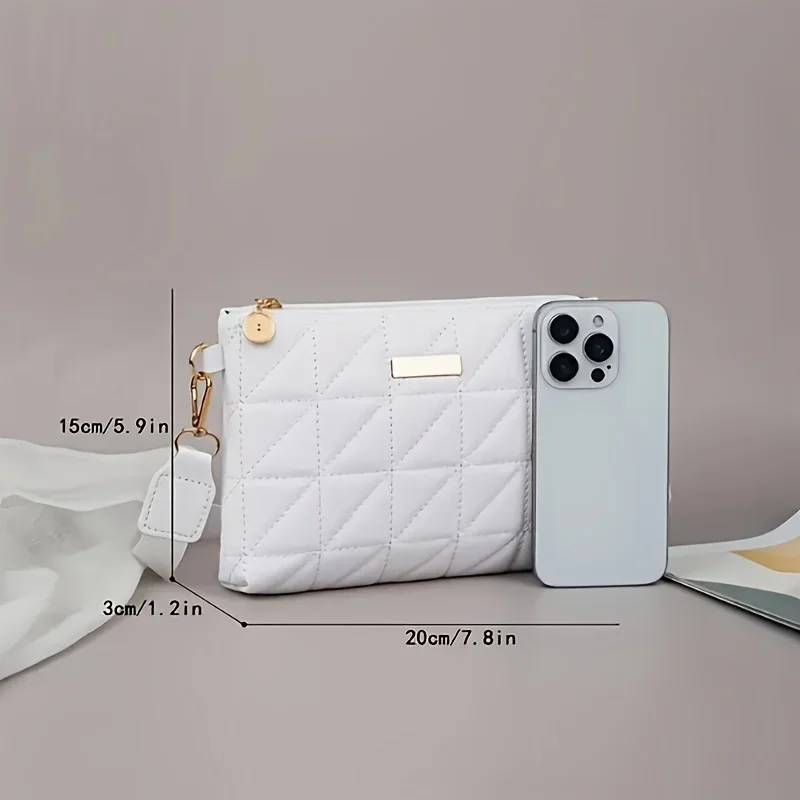 Stylish Striped Shoulder/Crossbody/Handbag with Delicate Hardware Accessories, Zipper Closure, Multifunctional Bag for Daily Use