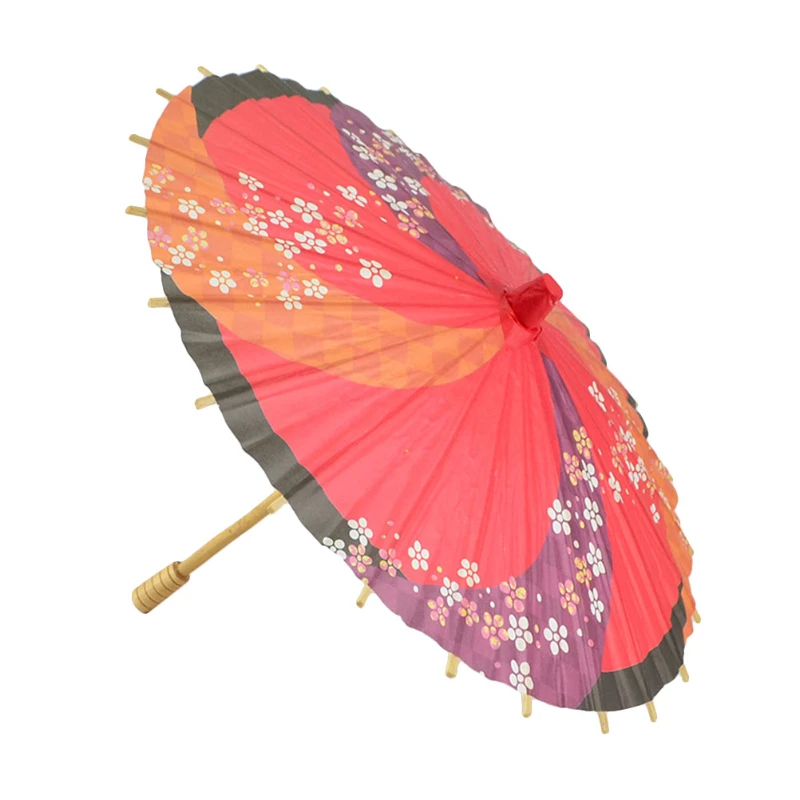 *Japanese Style Paper Umbrella Mini Decorative Umbrella Dancing Prop Wedding Party Decor (Random Color)
