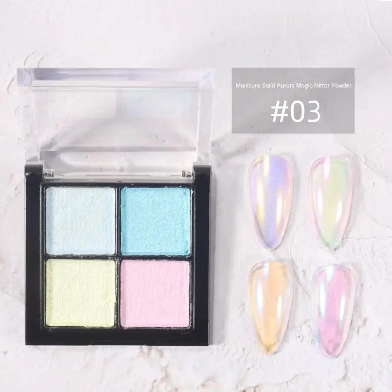 Colori Aurora Solid Mirror Nail Powder Glitter Dust Metal Effect Nails Gel Uv Polish Pigment Nail Art Decorazioni Accessori