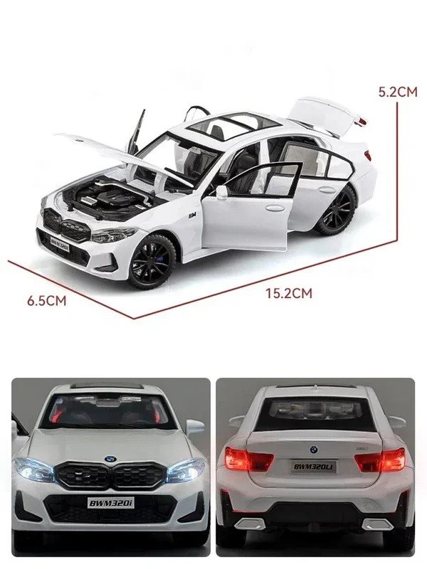 1:32 BMW 320i THE 3 G20 2023 Alloy Model Car Toy Diecasts Casting Sound and Light Car Toys For Children Vehicle 3