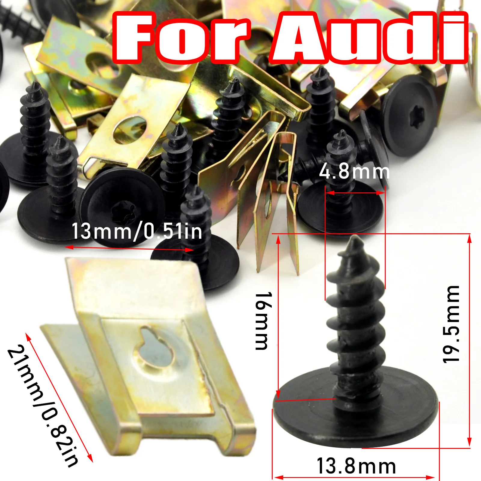 Engine Cover Undertray Splash Guards Wheel Arch Torx Screw Retainer Fastener Clip For VW Audi A1 A3 A4 A5 Q5 Q7 TT SEAT 4.8x16mm