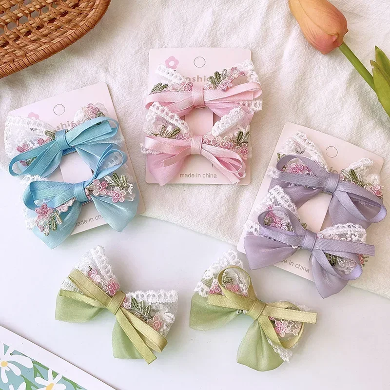 

2pcs/set Retro Flroal Hair Clip for Kids Girl Vintage Flower Hairpin for Toddler Girl Fashion Children Headwear Accessories