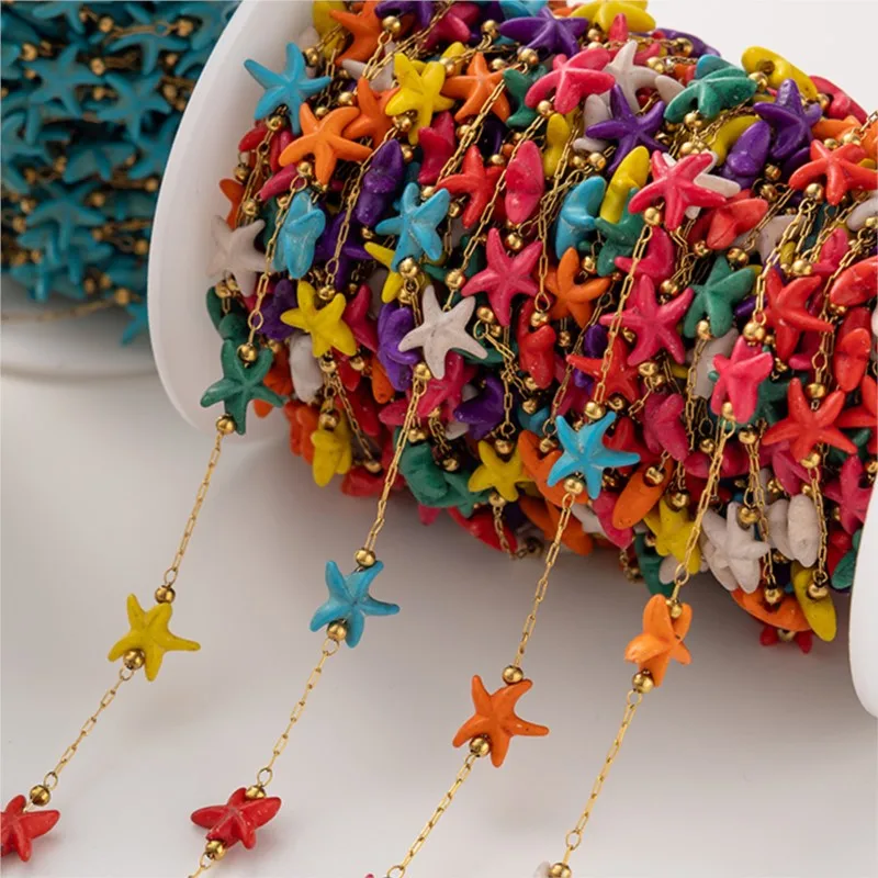 1-Meter Stainless Steel Bohemian Turtle Star Chain