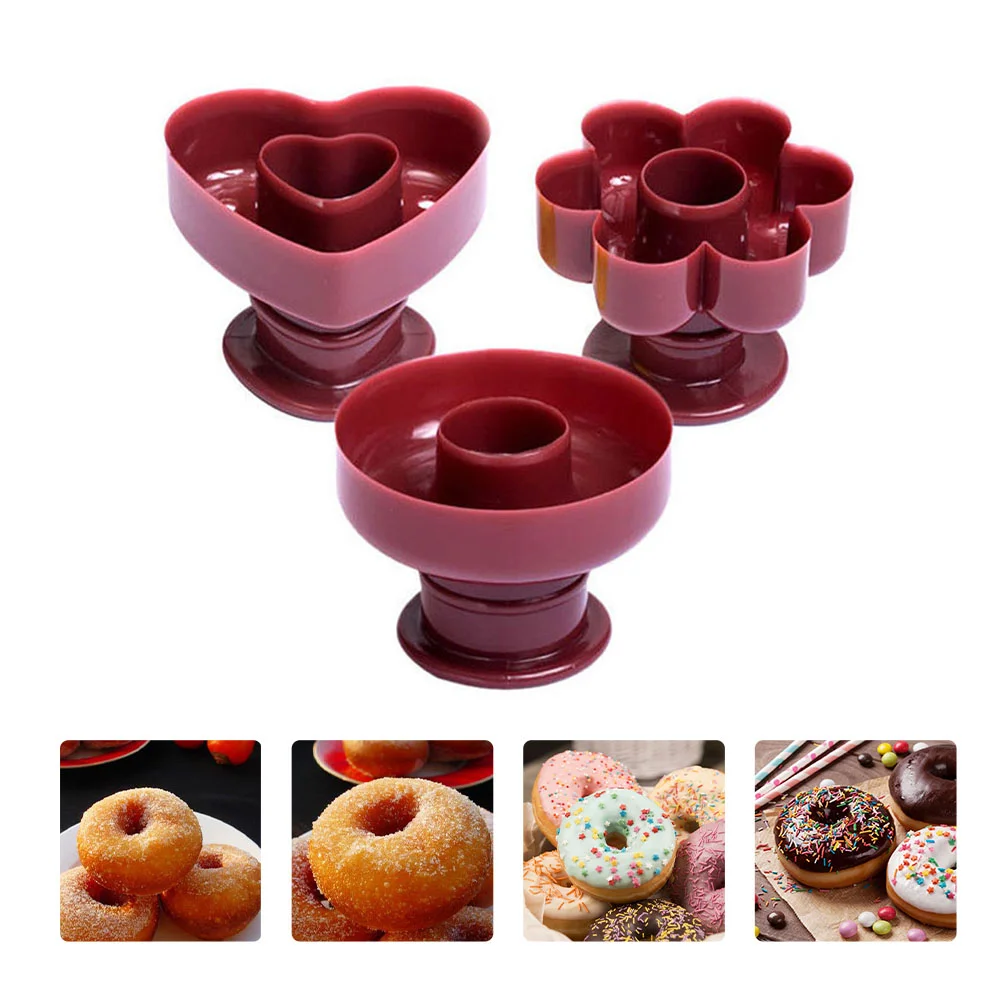 

3 Pcs Roasting Pan Baking Mold Non-Stick Donut Mould DIY Plastic Cake Tray Kitchen Supplies