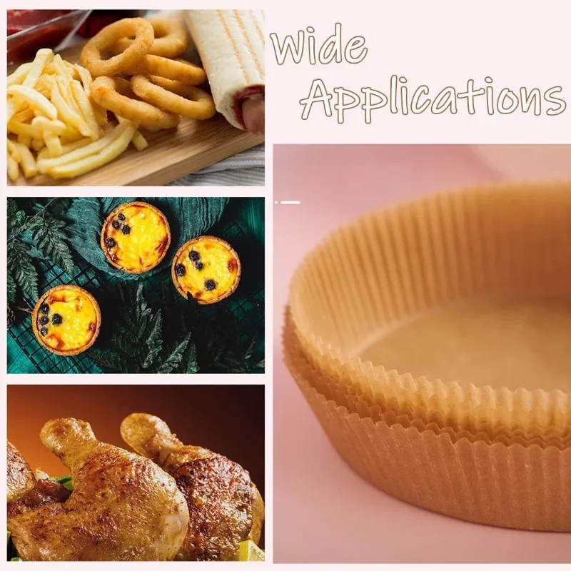 Air Fryer Paper Non-Stick Disposable Unperforated Parchment Paper Bamboo Steamer Liners Steaming Basket