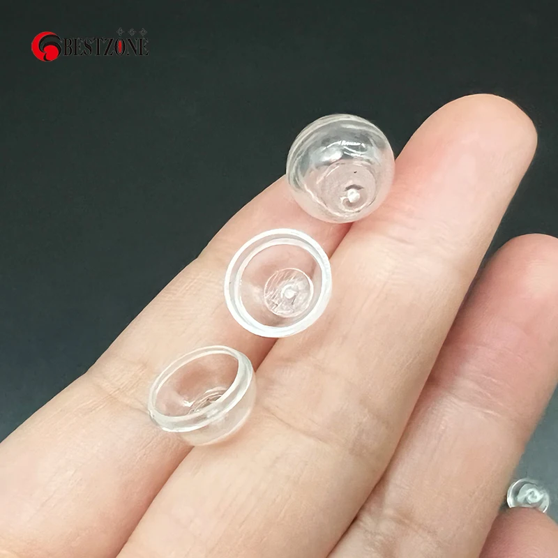 50Pcs/lot 10.7MM Very Small Mini Tiny 0.42Inch Mini Clear TRANS Red Blue Plastic Capsule Toys Round Ball Eggshell Container 4