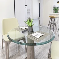 32" Round Clear Tempered Glass Table Top - 1/2" Thick with Beveled Polished Edge 1