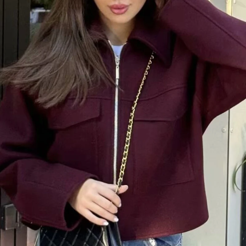 Women's Jackets Coat With Pockets Outwear With Zipper Bomber Coat Solid Elegant Fashion 2024 inszart Jacket Casual Woman Coat