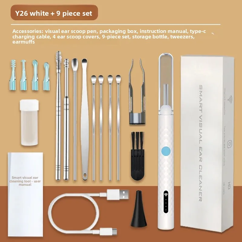 ตัวเลือกสินค้า เครื่องทำความสะอาดหูอัจฉริยะ พร้อมกล้อง WiFi ชาร์จ USB-C