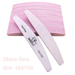 Vibrant Nail File Set - 5 - Piece Professional Manicure Buffer and Cuticle Remover Collection (25pcs Gery100 - 100)