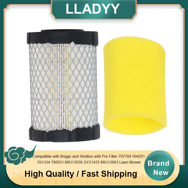 Air Filter Compatible with Briggs Stratton with Pre Filter 797704