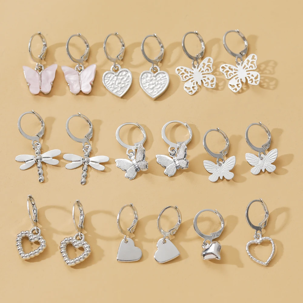 Earrings Set Animal Butterfly Geometric Heart Metal Acrylic Drop Earrings Jewelry for Women Girls dangle earrings,drop earrings,butterfly earrings,animal earrings,acrylic earrings