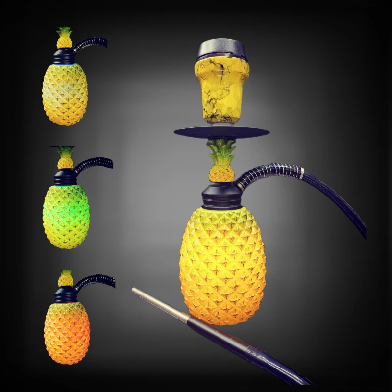 

Resin Arabian Hookah Smoking Hooka Pipe, Complete Chicha, Narguile Smoke Accessories, KTV Bar Light, Pineapple Modeling