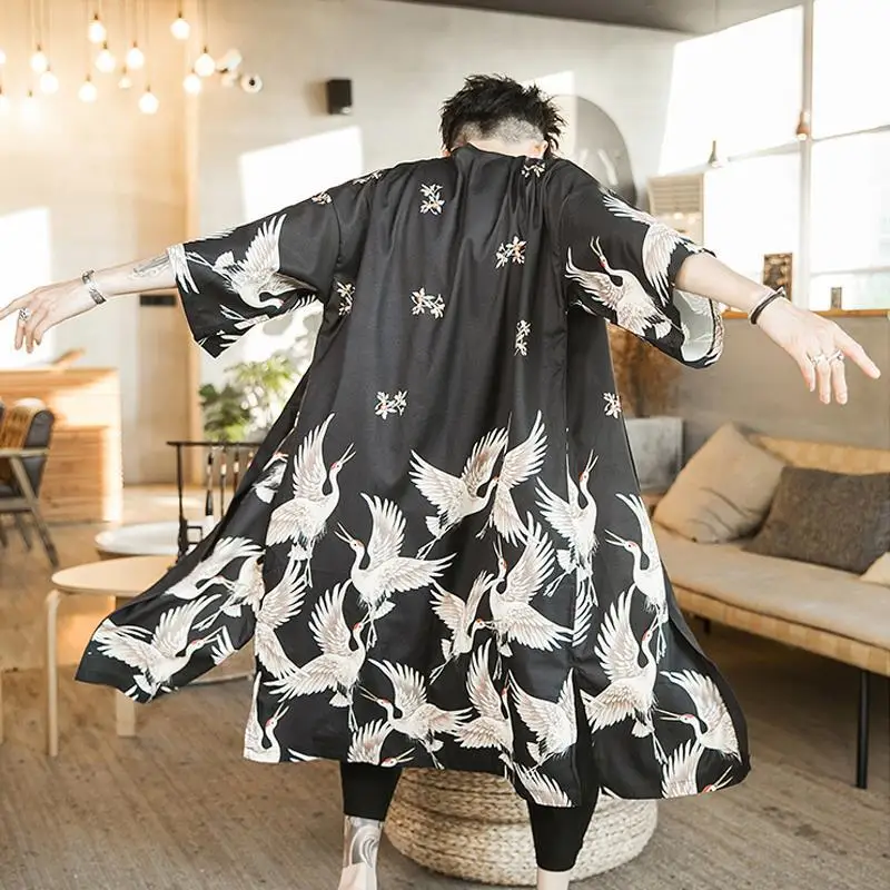 

Kimono Men Yukata Haori Japanese Cardigan male Samurai Costume Clothing Kimono Jacket Mens Kimono Shirt Japan Clothes