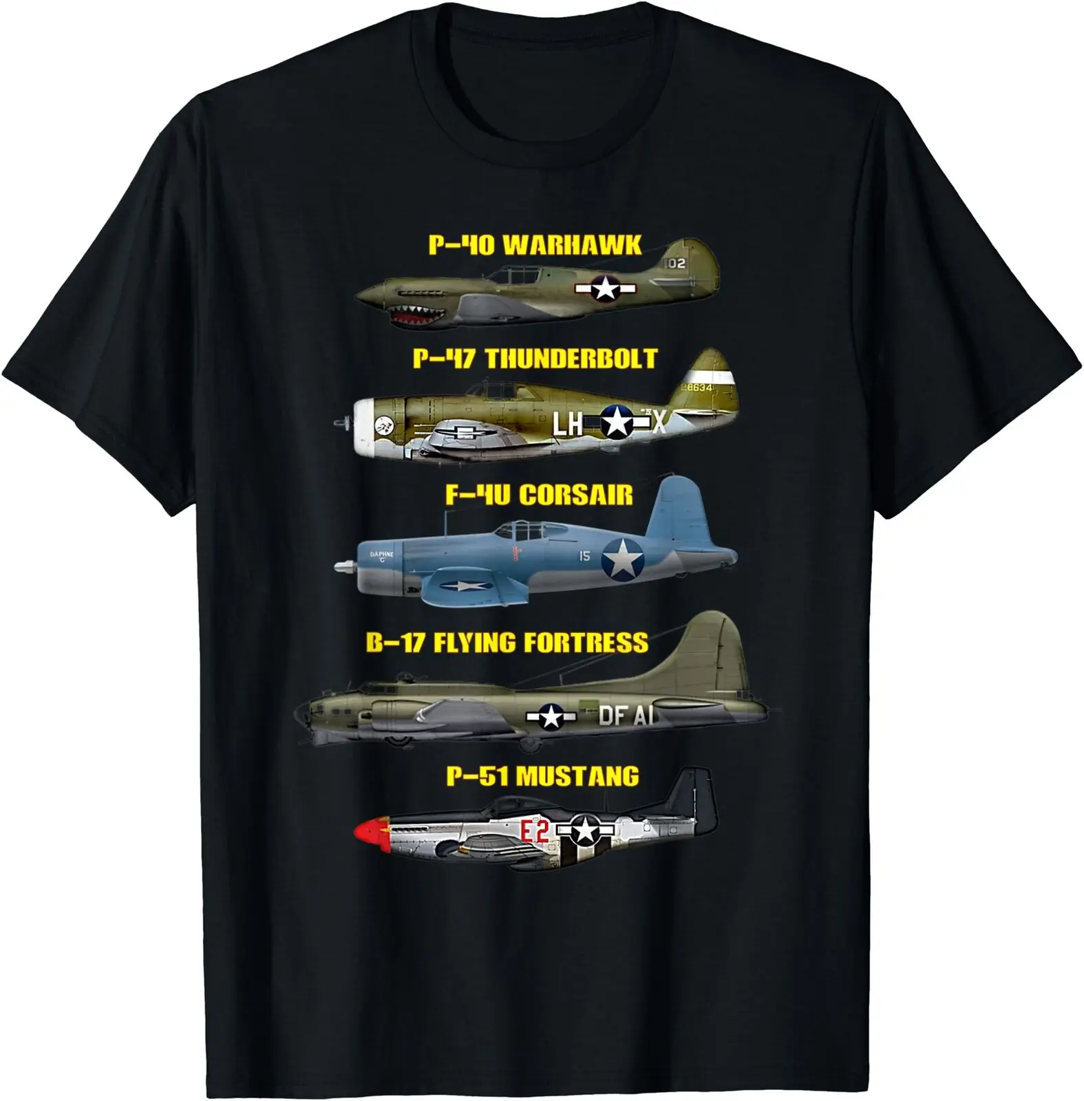 Aerei Ww2 Warbirds Warplanes T-Shirt Taglia S-5Xl