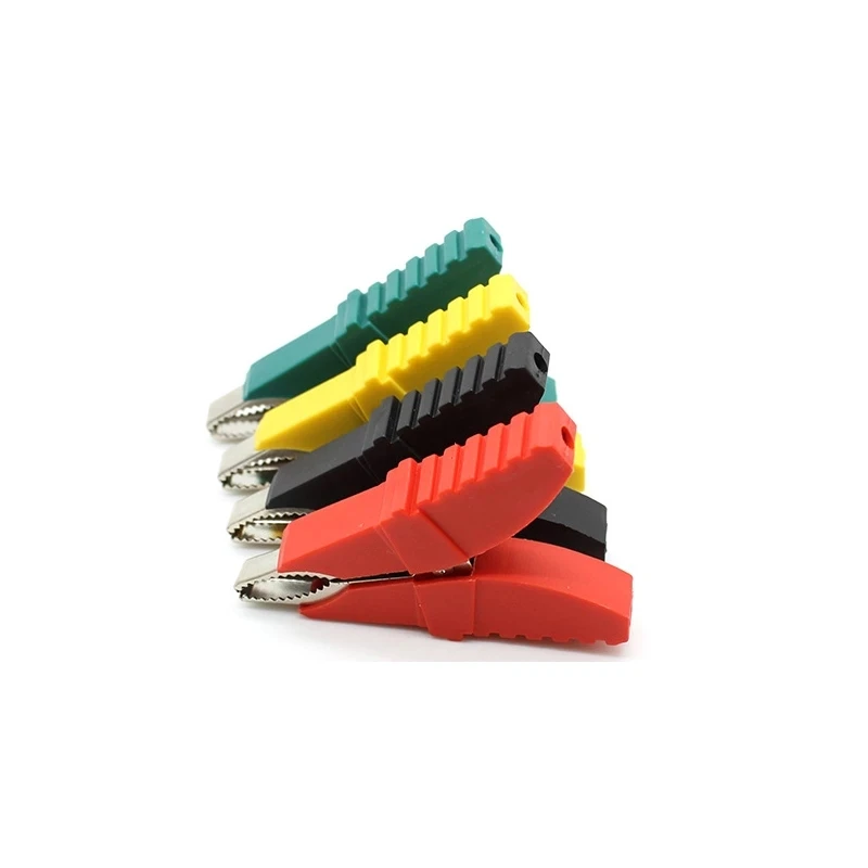 50A Stainless Steel Electronic Alligator Claw Car Battery Clamps Crocodile Tongs Wire Connectors Color Test Crocodile Clips alligator clips alligator clip adapter