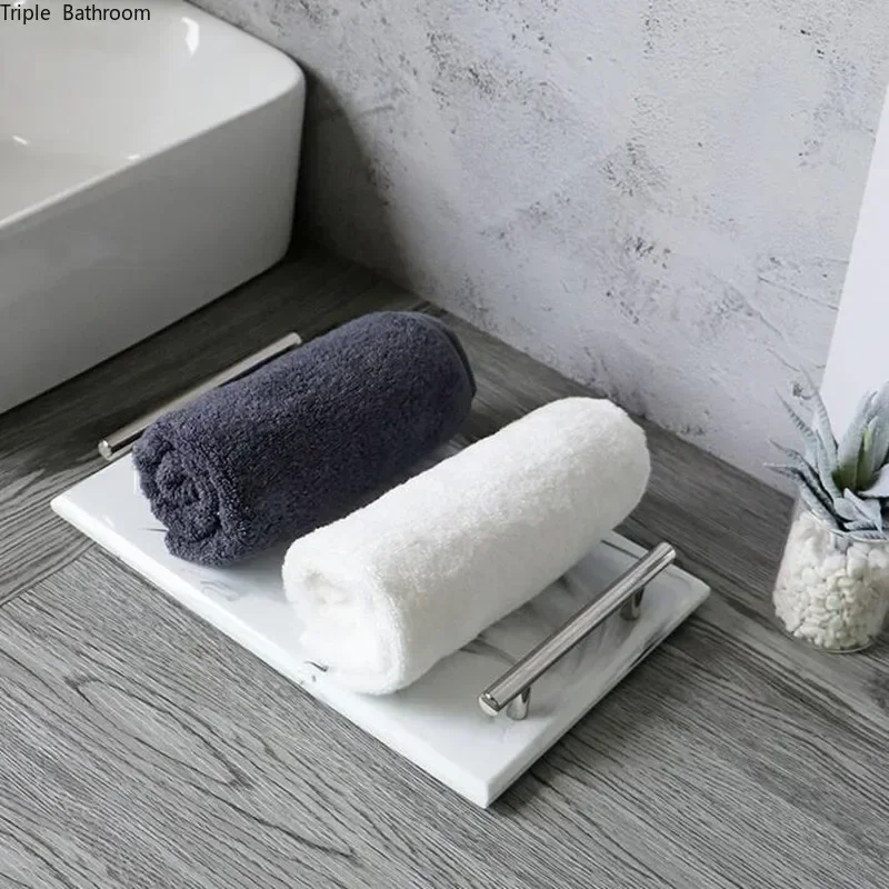 Light luxury Marble Stripe Resin Wash Soap Dispenser Gargle Cup Toothbrush Holder Soap Dish Bathroom Bath Supplies