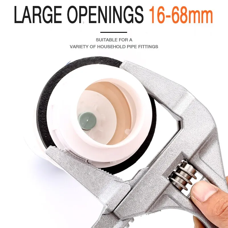 Adjustable Wrench Aluminium Alloy Large Open Universal for Water Pipe Screw Bathroom Repair Tool